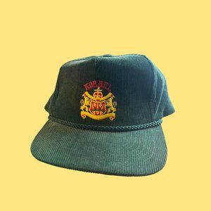 Vintage Calhead Korbel coat of arms green corduroy cap